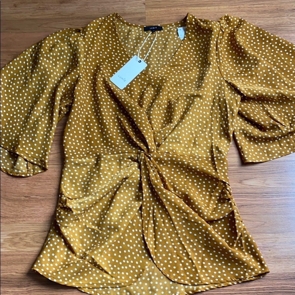 Lumie bat sleeve polka dot shirt